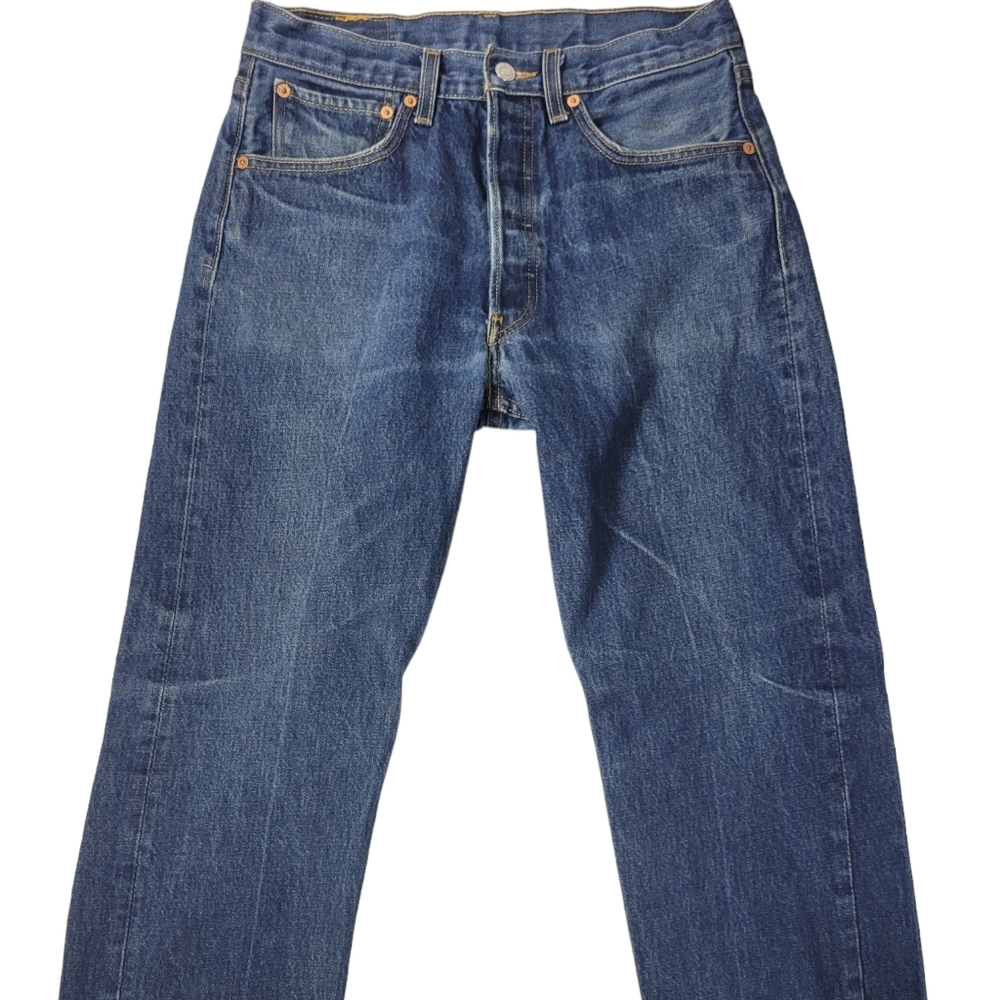 Levi Strauss & Co 32×30 501xx Dark Wash Mild Distressing, Button Fly.